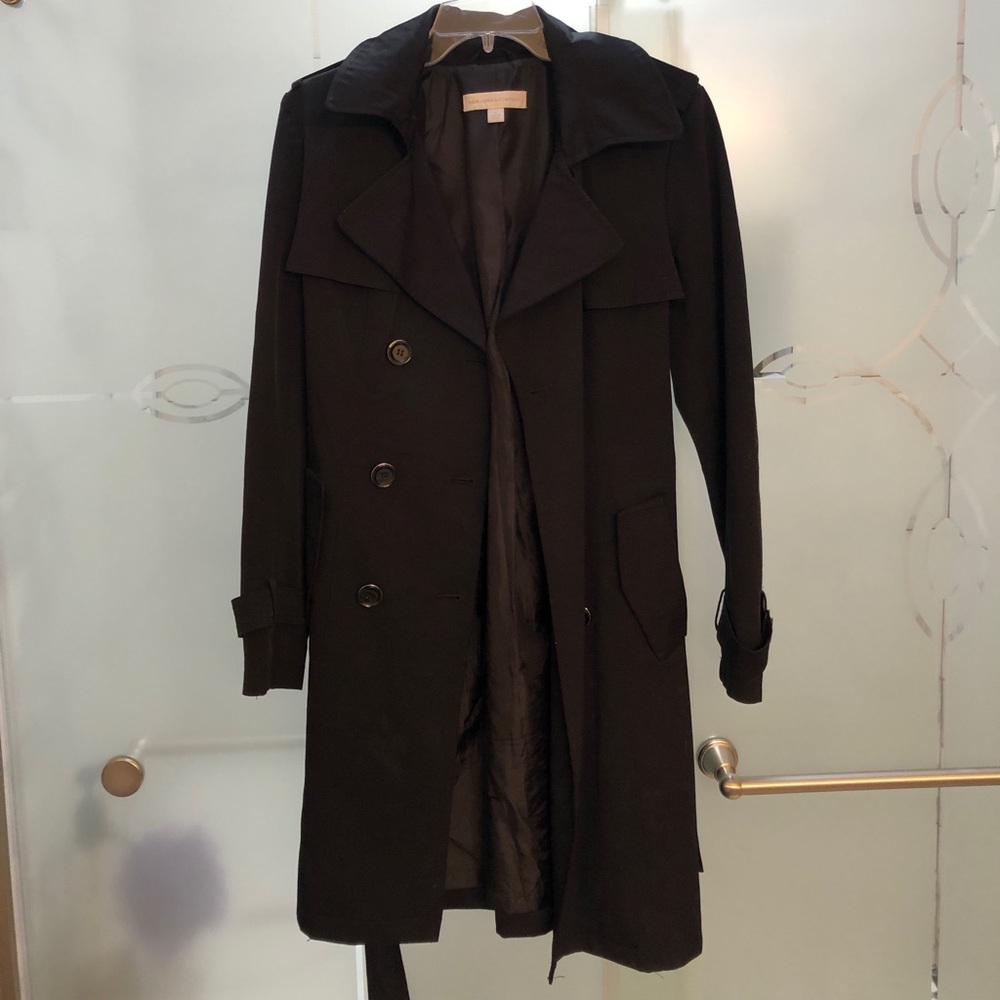 New York & Co Black Trench Coat - Medium